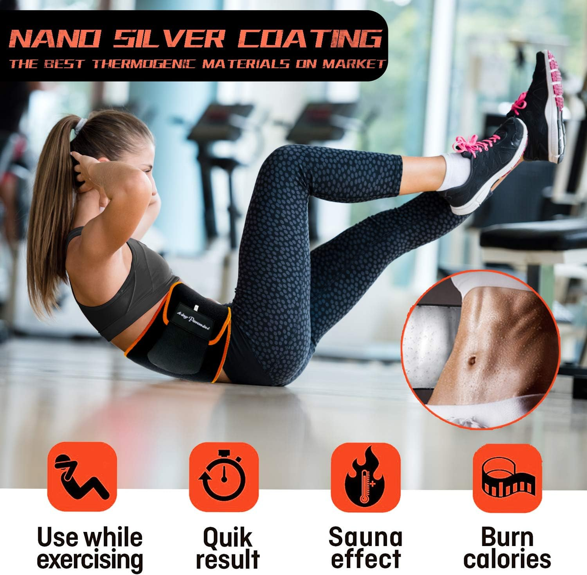 Waist Trimmer for Women & Mens, Waist Trainer Sweat Belt plus Size, Upgraded